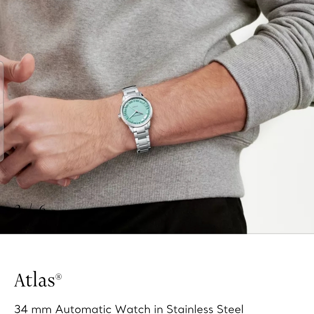 Tiffany & Co. Atlas Stainless Steel Watch with Mint Green Dial